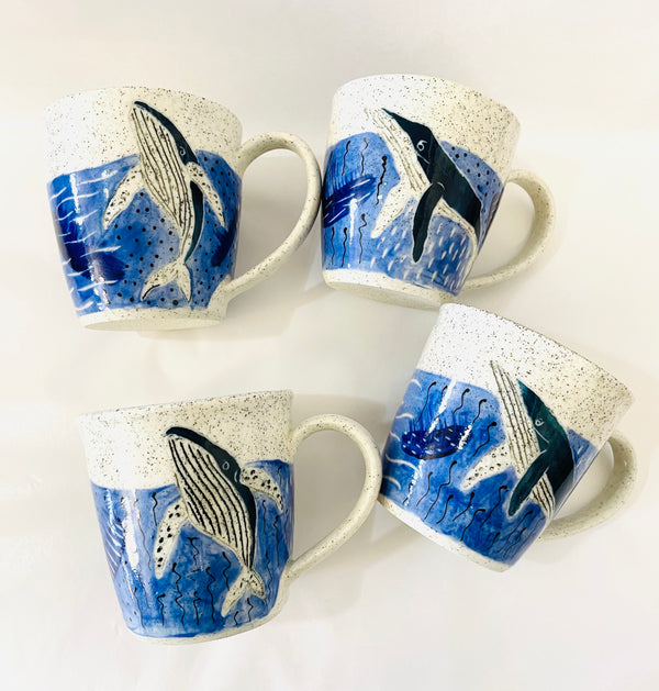 Ceramic Whale Mugs by Natalie Anna Totterdell