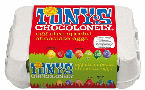 Tony's Chocolonely Easter Egg Carton, 12 Assorted Eggs