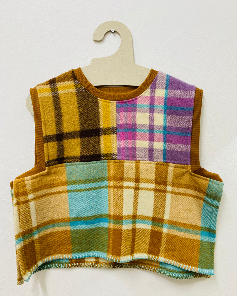 Green plaid deals sweater vest