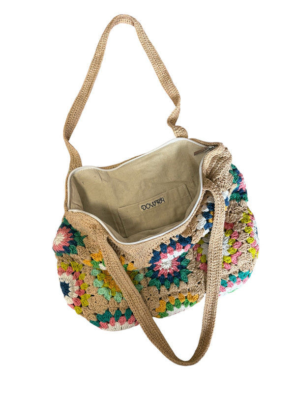 Dowry, Granny Square Cotton Crochet Handbag