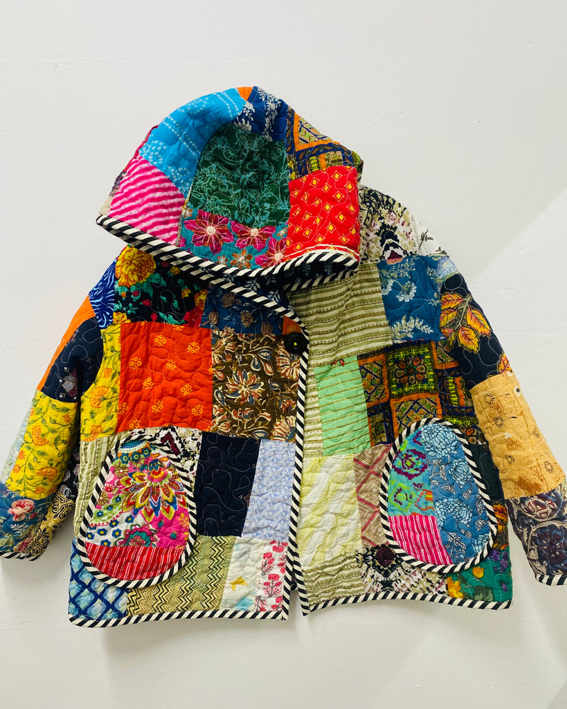 Hooded patchwork jackets hotsell
