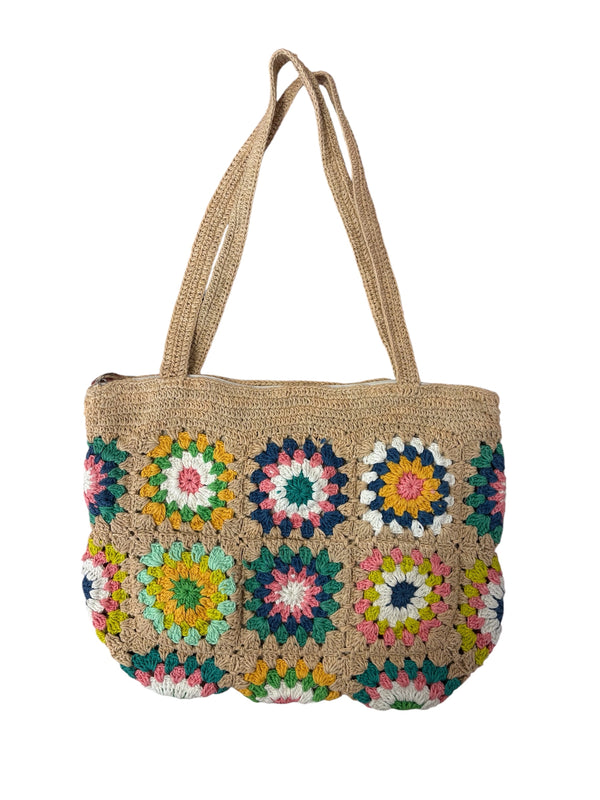 Dowry, Granny Square Cotton Crochet Handbag