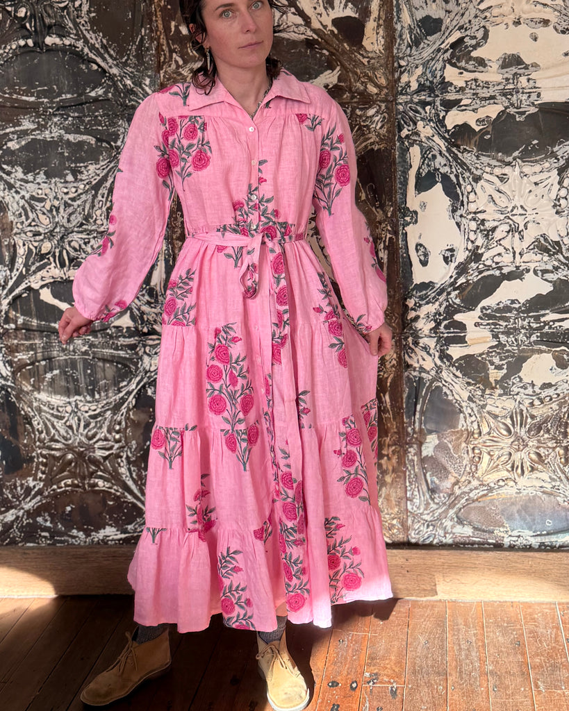 Blossum Tiered Linen Dress