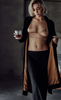 Foundling: Amelie Silk Velvet Long Coat Noir