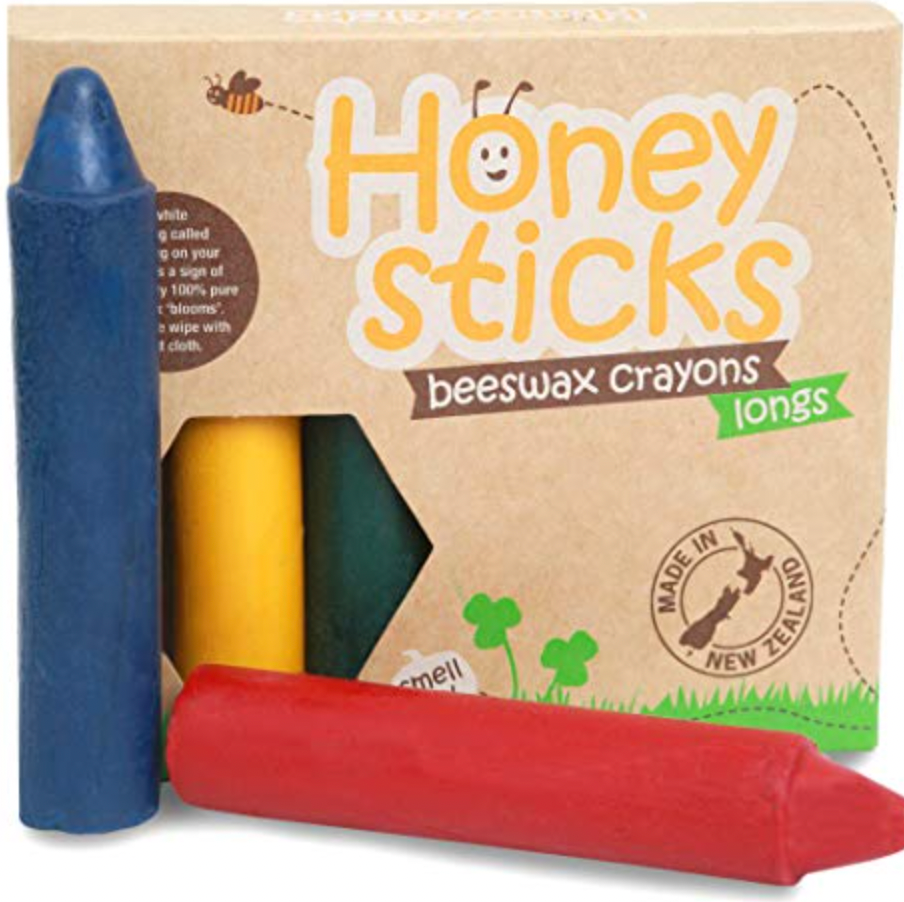 Honeysticks 100% Pure Beeswax Crayons 8 Pack Thins Natural Non Toxic Safe for in