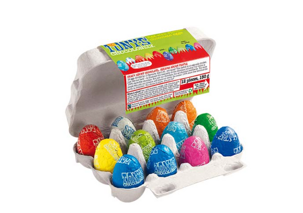 Tony's Chocolonely Easter Egg Carton, 12 Assorted Eggs