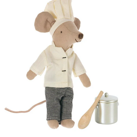 Maileg, Mouse Chef with Pot and Spoon