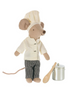 Maileg, Mouse Chef with Pot and Spoon