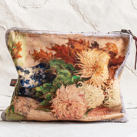 Canvas Painting Zip Clutch by Swarm