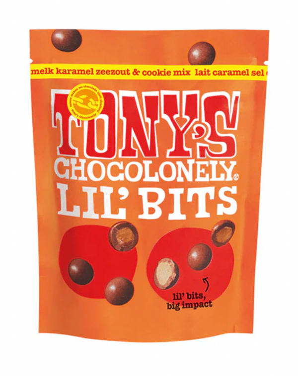 Tony's Chocolonely, Lil’ Bits - Milk Caramel Sea Salt & Cookie Mix