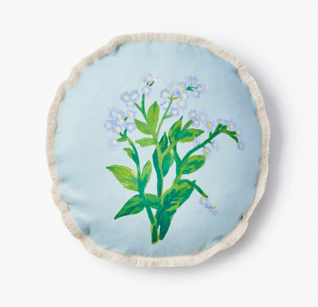 Bonnie & Neil, Forget Me Not Blue Linen Cushion