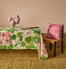 Bonnie & Neil, French Flax Linen Geranium Multi Linen Tablecloth