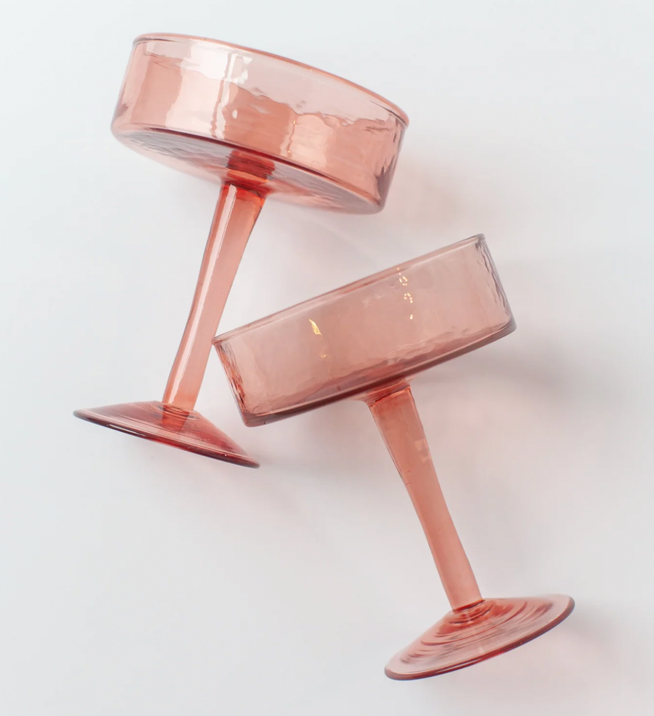 Creative Women, Handblown Hammered Coupe Cocktail Glass