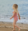 Nature Baby, Red Seat Strip Frill Swimsuit