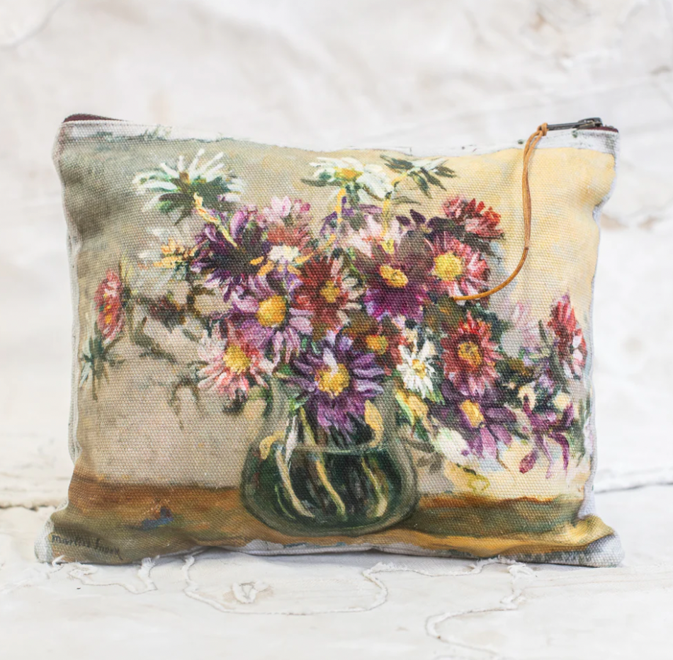 Swarm, Canvas Painting Zip Clutch
