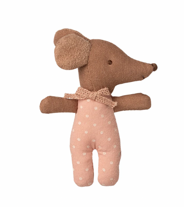 Maileg, Sleepy Wakey Baby Mouse in Matchbox Rose