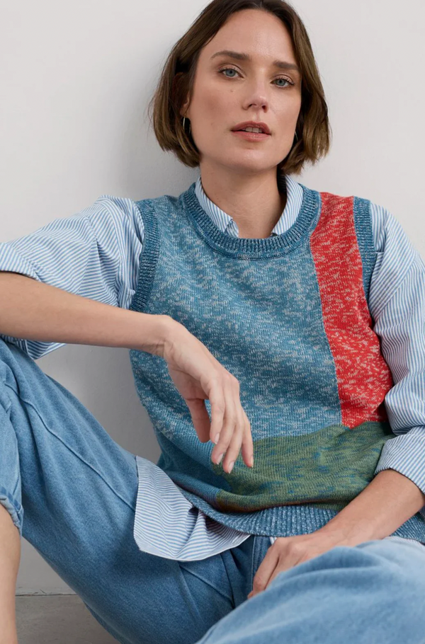 Seasalt Cornwall, Morgana Vest, Tangle Wood Lagoon Multi