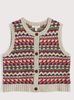 Seasalt Cornwall, Dawson Pick Vest Fairisle, Zig Zag Geo Aran Red Sail