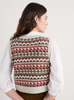 Seasalt Cornwall, Dawson Pick Vest Fairisle, Zig Zag Geo Aran Red Sail