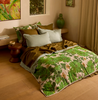 Bonnie & Neil, Lupin Multi & Marigold Leaf Linen Quilted Throw