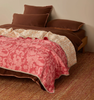 Bonnie & Neil, Petal Pink & Daisy Buff Linen Quilted Throw