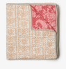 Bonnie & Neil, Petal Pink & Daisy Buff Linen Quilted Throw