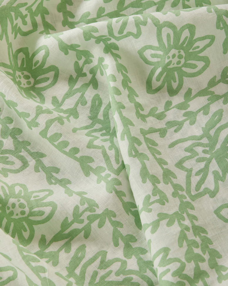 Bonnie & Neil, Daisy Sage Linen Quilt Cover