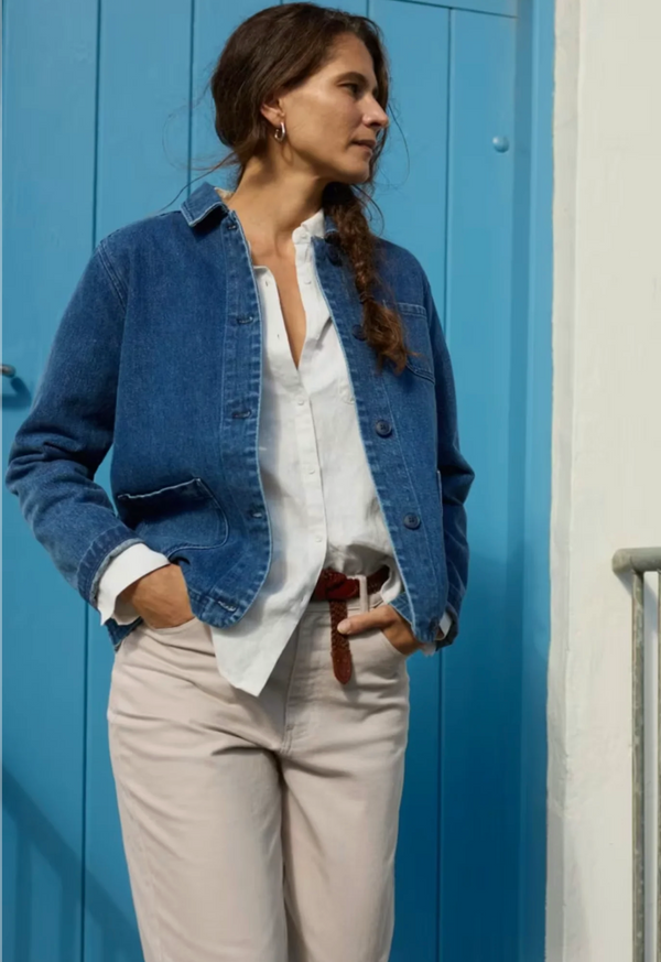 Seasalt Cornwall, Cornwall Reading Rocks Jacket Mid Wash High Twist