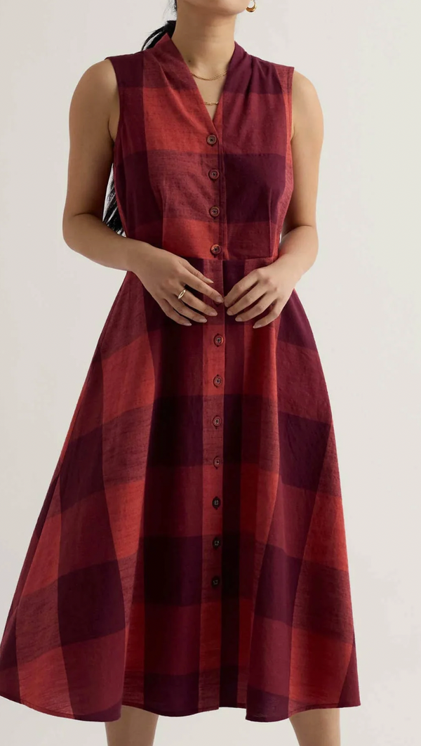 Seasalt Cornwall, Umber Sleeveless Carved Wood Dress