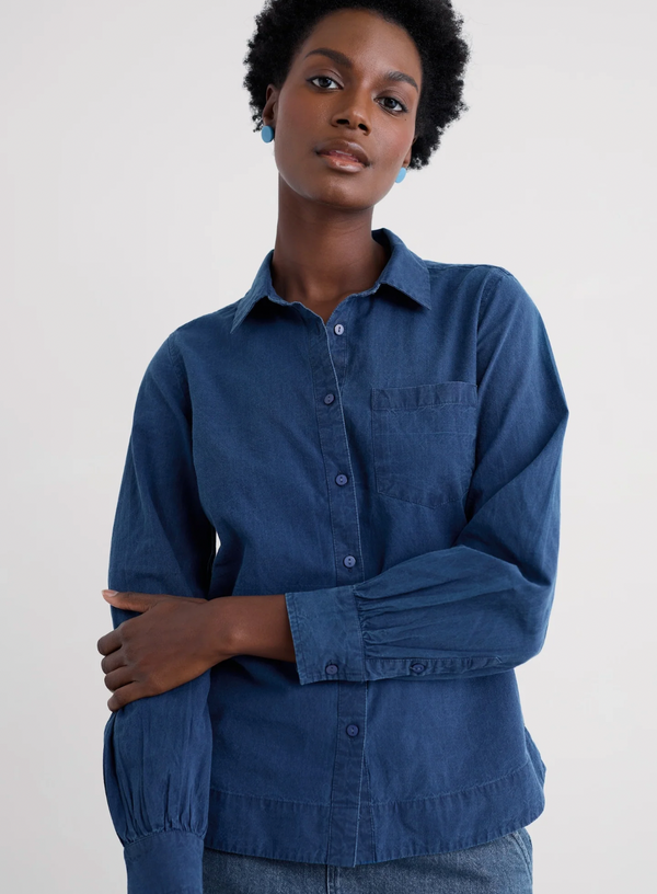 Seasalt Cornwall, Isla Shirt Mid Indigo