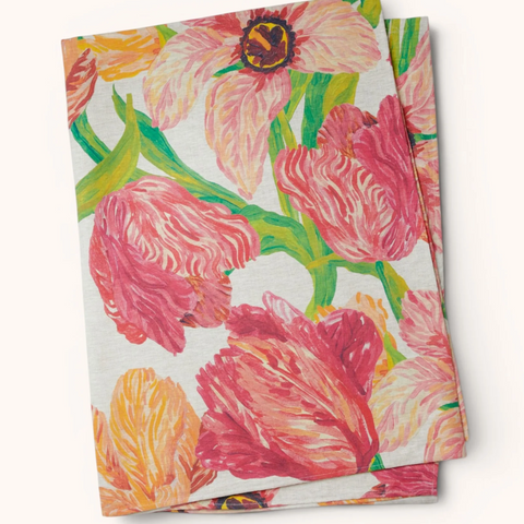 Bonnie & Neil, Tulip Multi, French Flax Linen Tablecloth