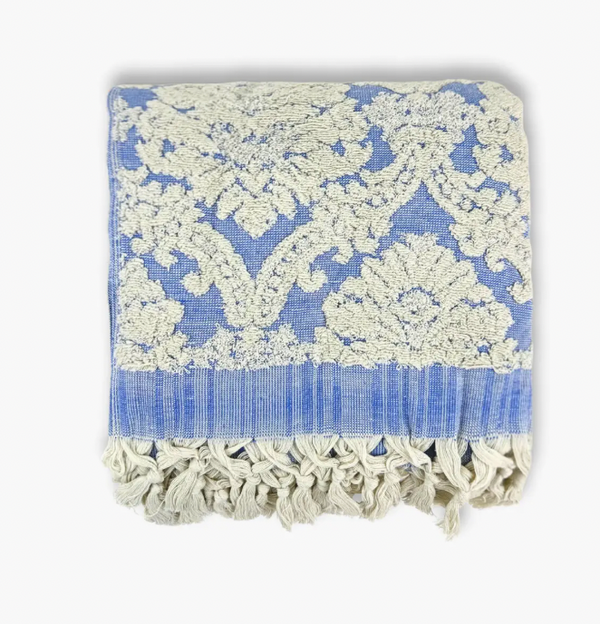 100% Turkish Cotton, Handloomed Damask Jacquard Bathroom Towel