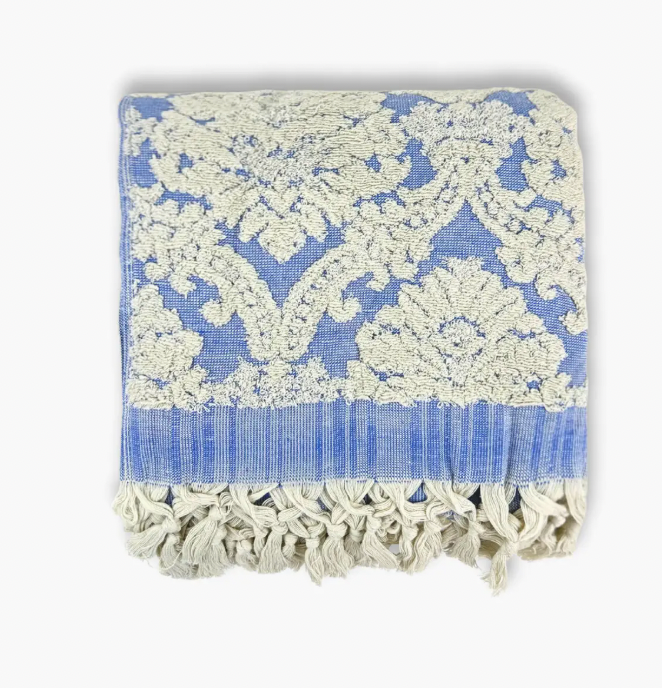 100% Turkish Cotton, Handloomed Damask Jacquard Bathroom Towel