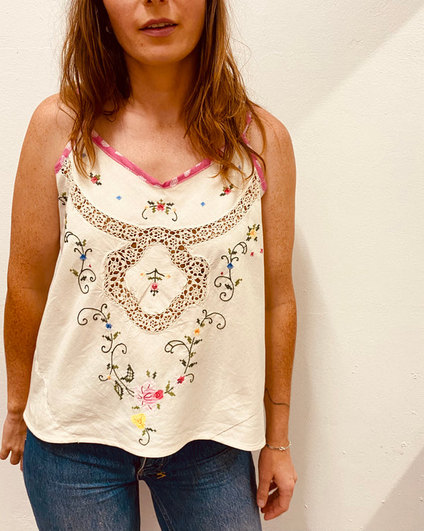 Embroidered Tablecloth Cami